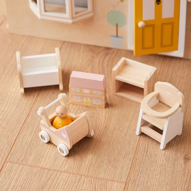 Wooden Doll’s House Nursery Furniture Set