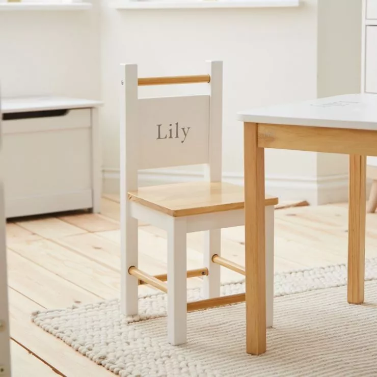 Personalised White Table and Chairs Set