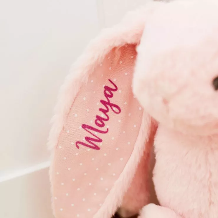 Personalised Will You Be My Bridesmaid Pink Bunny Soft Toy