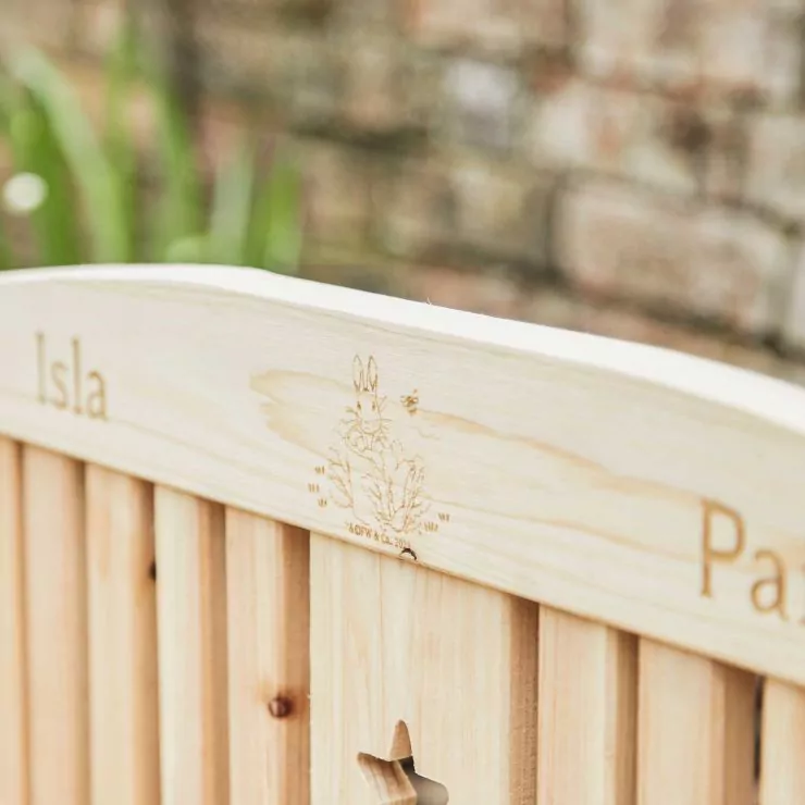 Personalised Peter Rabbit Wooden Bench