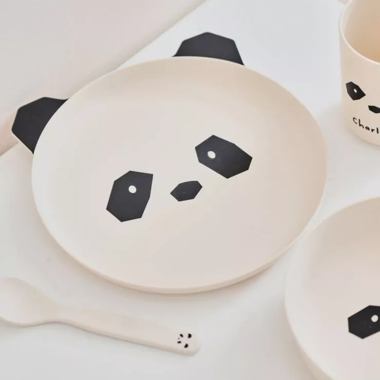 Personalised Liewood Panda 4 Piece Dinner Set