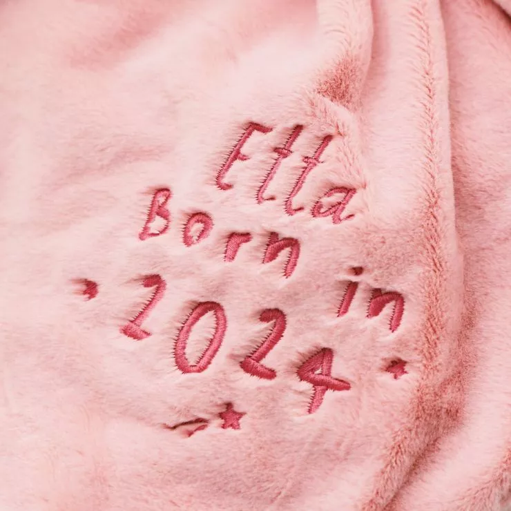 Personalised Born in 2024 Pink Bunny Comforter
