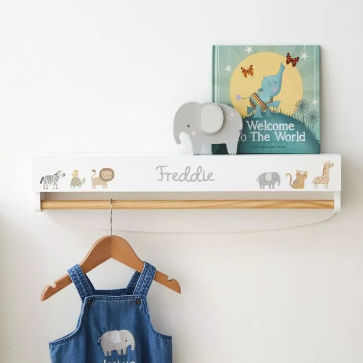 Personalised Welcome to the World Hanging Storage Shelf
