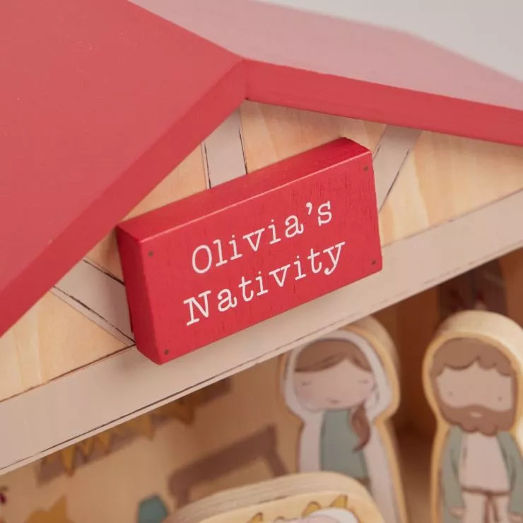 Personalised Wooden Children's Nativity Set