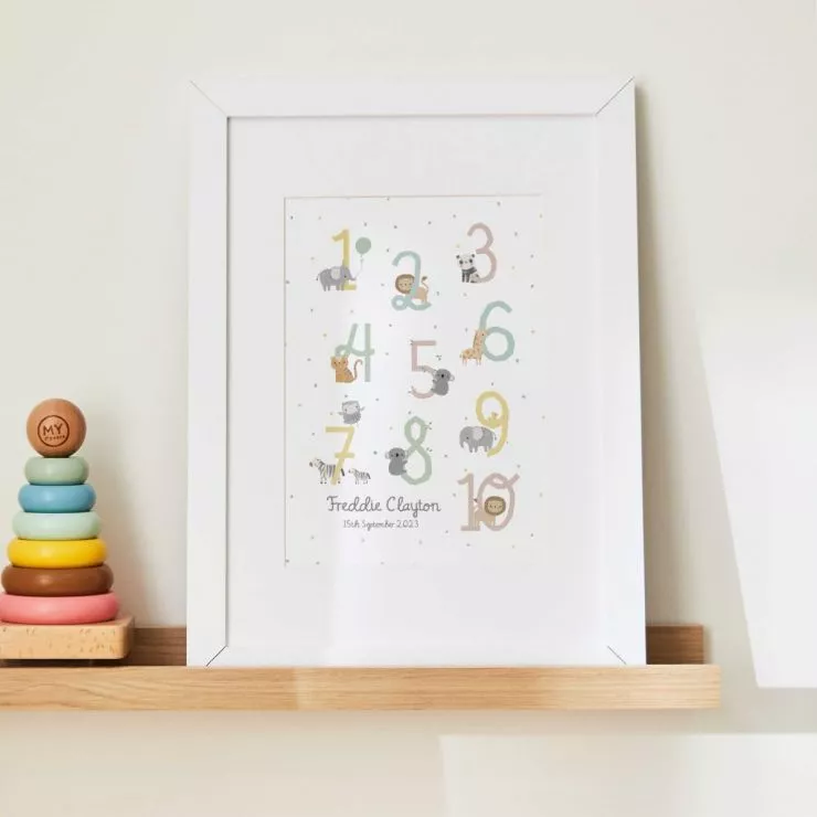 Personalised Animals and Numbers Wall Art