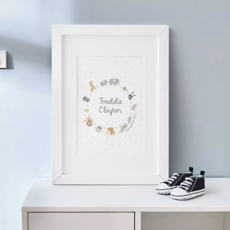 Personalised Welcome to the World Cream Wall Art
