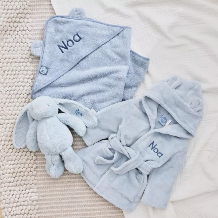 Personalised Blue Splash, Snuggle & Cuddle Gift Set