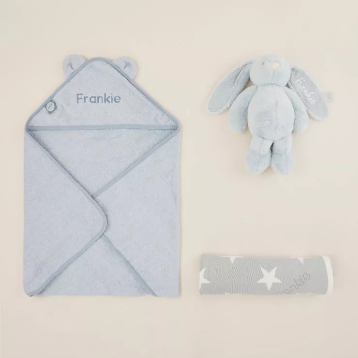 Personalised New Baby Essentials Gift Set - Blue