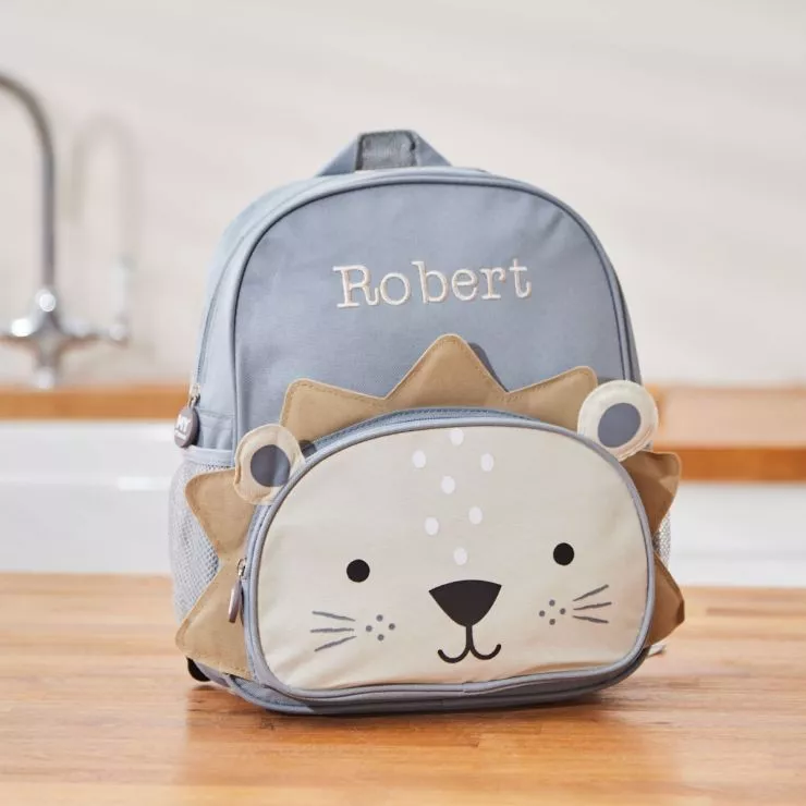 Personalised Lion Backpack & Lunch Bag Gift Set