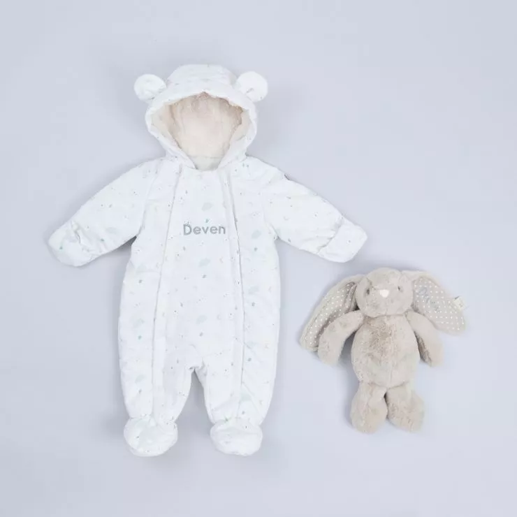 Personalised Baby Bear Snowsuit Gift Set
