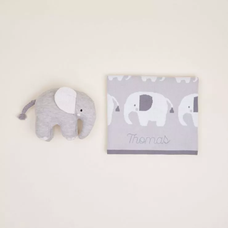 Personalised Cuddly Elephant Gift Set