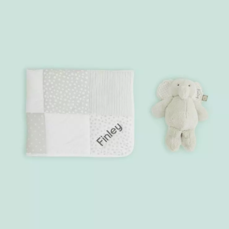 Personalised Grey Bedtime Cuddle Gift Set