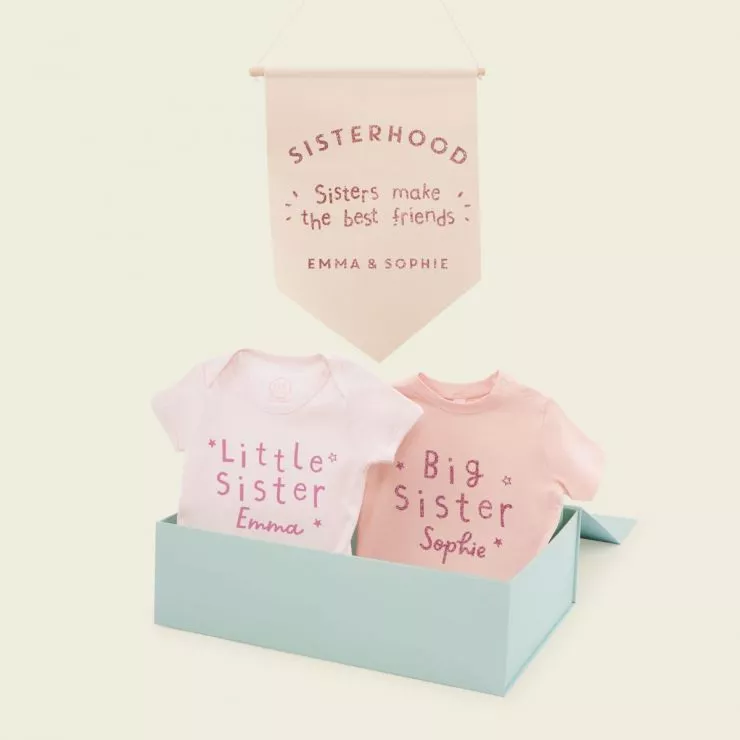 Personalised Pink Siblings Gift Set