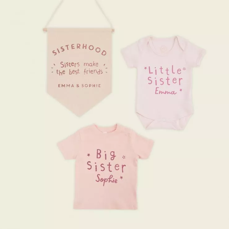 Personalised Pink Siblings Gift Set