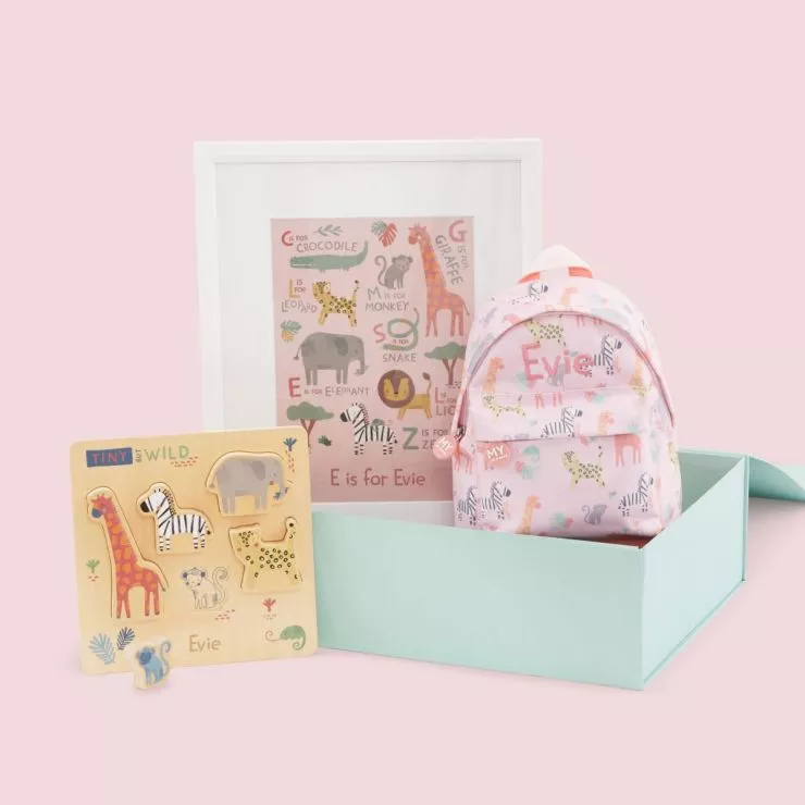 Personalised Pink Really Wild Gift Set