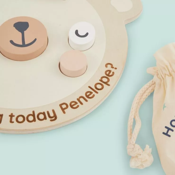 Personalised Wooden Bear Emotion Puzzle