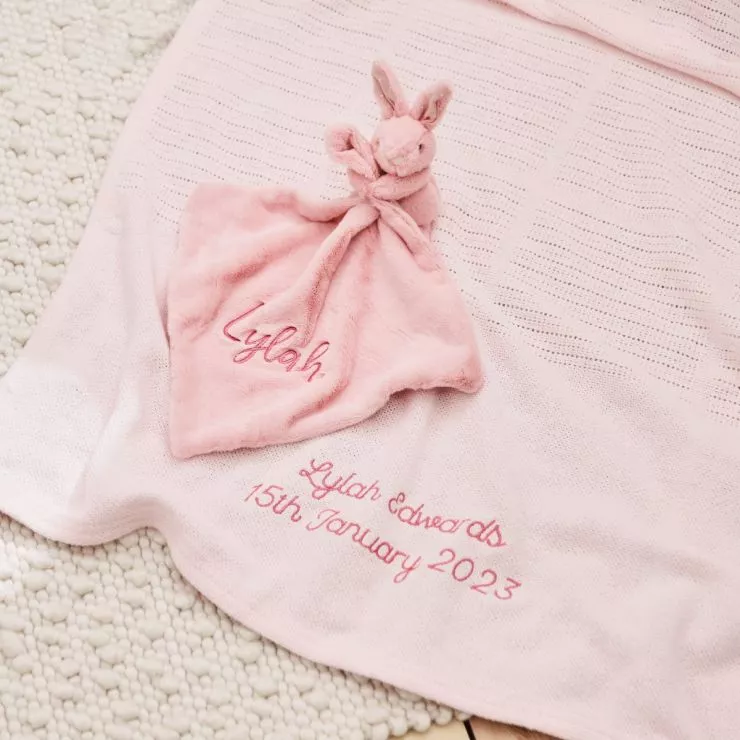 Personalised Pink New Baby Gift Set