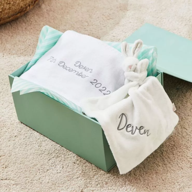 Personalised Ivory New Baby Gift Set