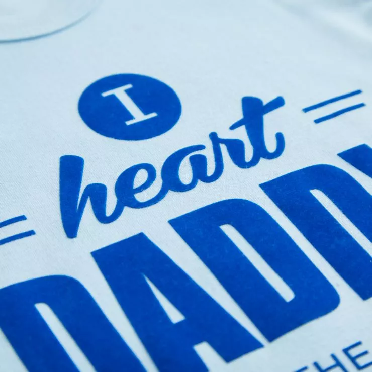 Blue Slogan Bodysuit - I Heart Daddy Print