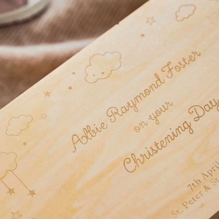 Personalised Wooden Christening Day Keepsake Box